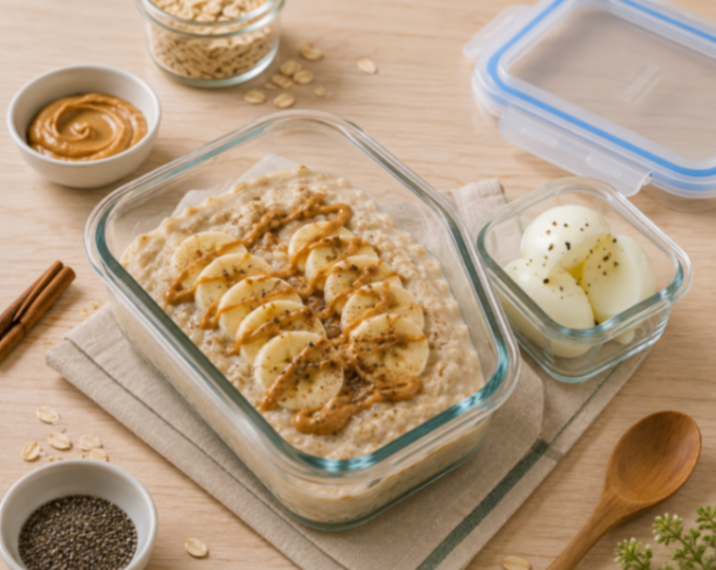 Oatmeal with Boiled Eggs