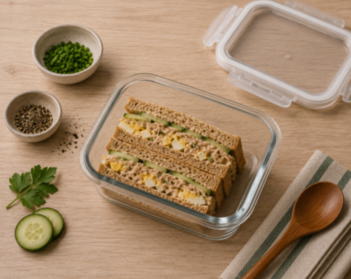 Tuna and Egg Sandwich on Wheat Bread