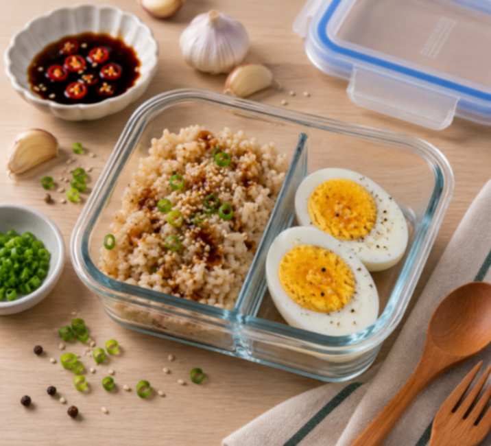 Garlic Egg Fried Brown Rice