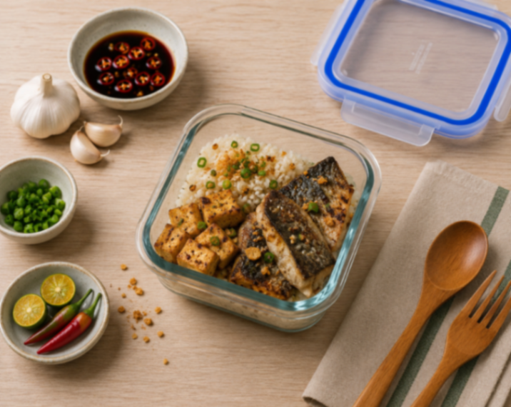 Tofu and Tilapia Rice Bowl