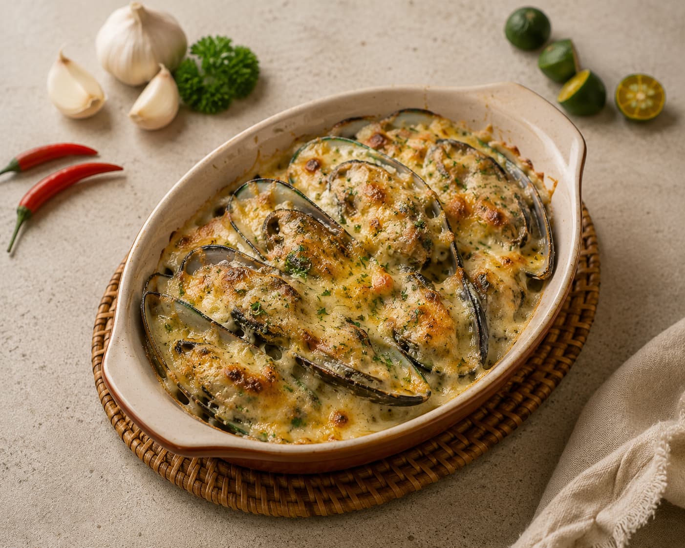 Cheesy Baked Tahong