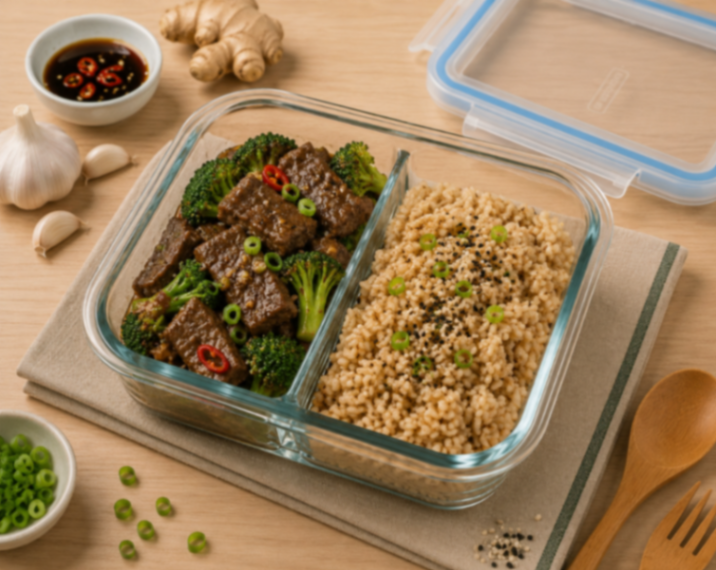 Beef and Broccoli with Brown Rice